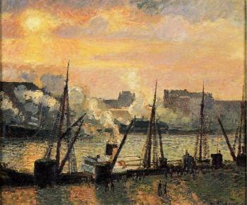 卡米耶 畢沙羅 Quay in Rouen, Sunset 卡米耶 畢沙羅 Quay in Rouen, Sunset